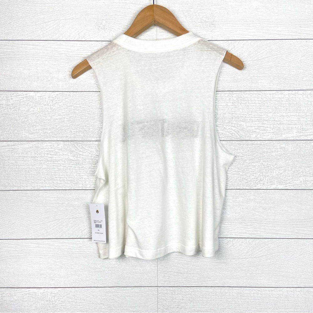 NWT SPIRITUAL GANGSTER Grateful Crop Relaxed Tank Top White XL Comfy Active - Picture 2 of 5